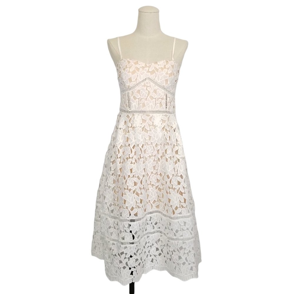 Lulu's Pinnacle of Prestige Lace Midi Dress White Sz S
